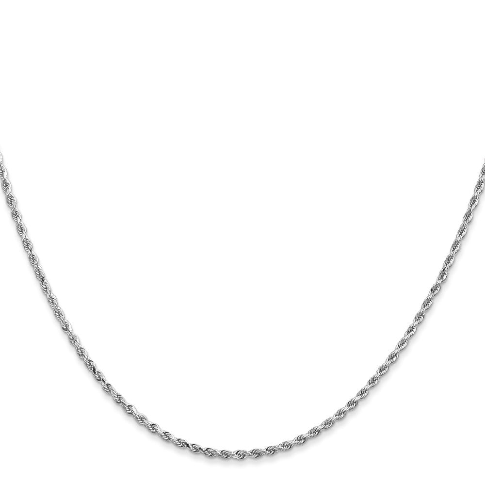 10k White Gold 1.5 mm Diamond-cut Rope Chain (3.2 grams)