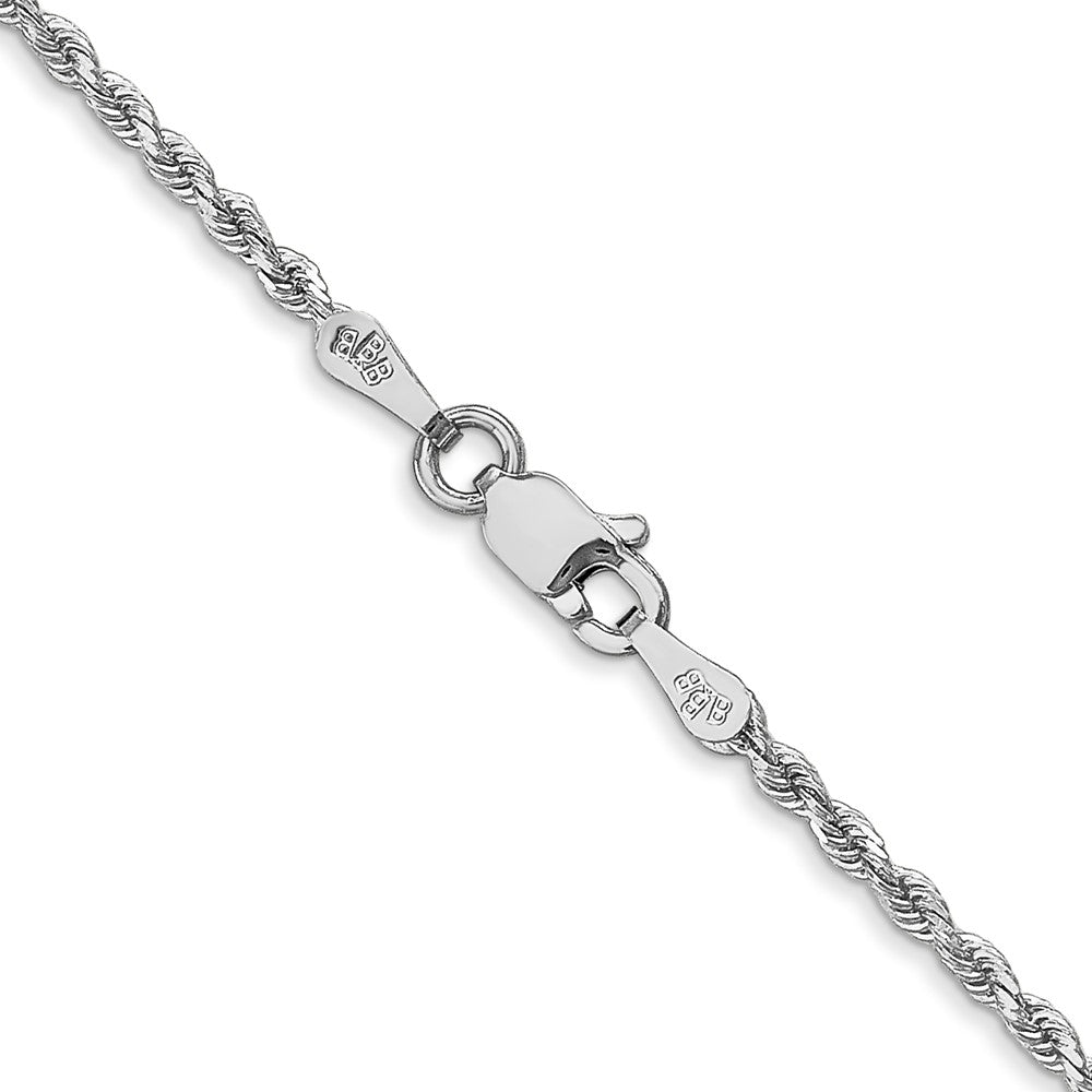 10k White Gold 1.75 mm Diamond-cut Rope Chain (3.97 grams)