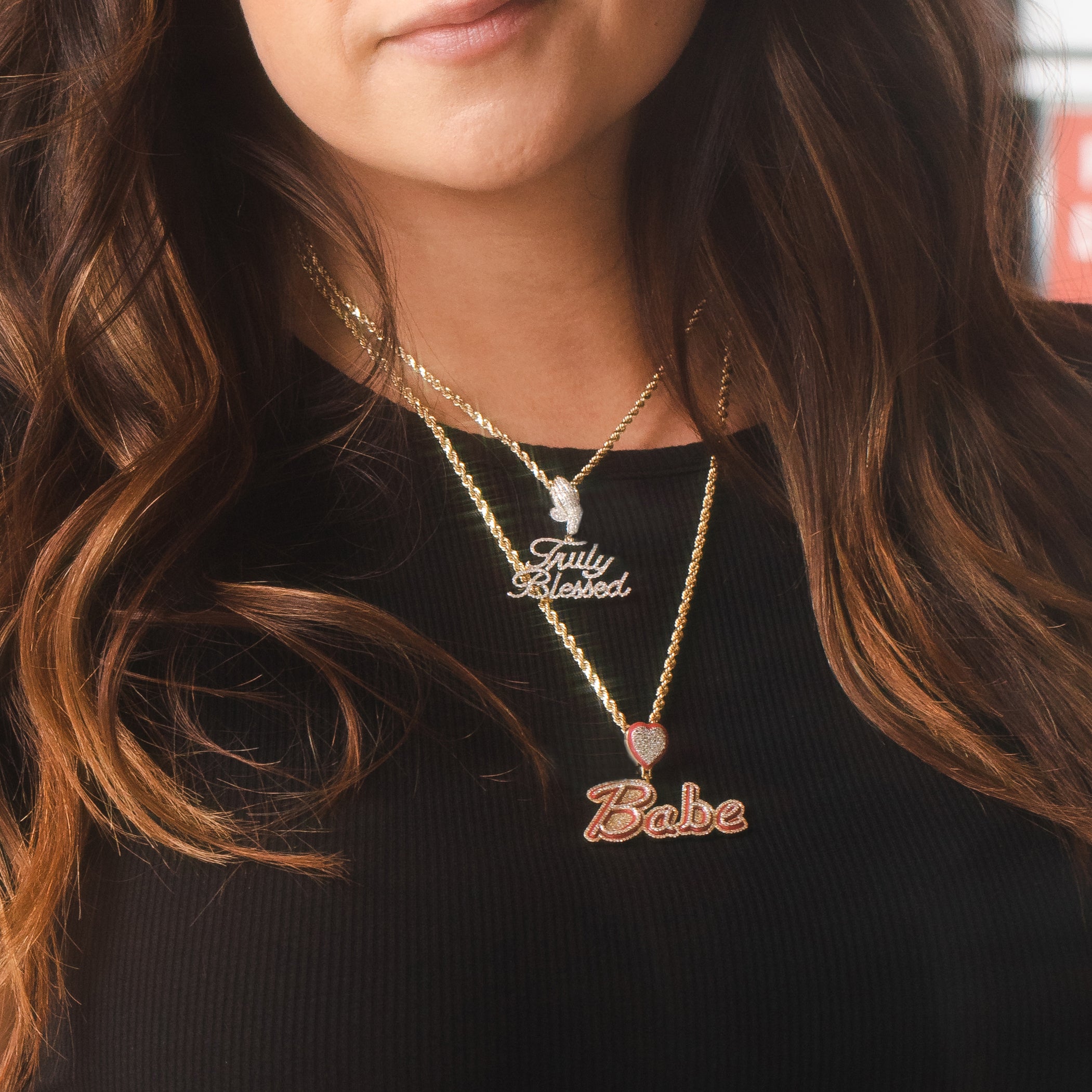 Gold Truly Blessed Phrase Charm Pendant 1 Cttw Round Natural Diamond Mens (4.34 grams)