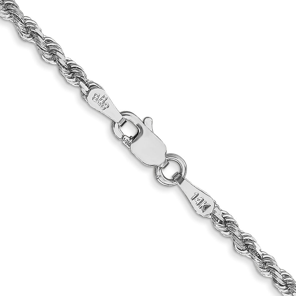 10k White Gold 2.25 mm Diamond-cut Rope Chain (6.78 grams)
