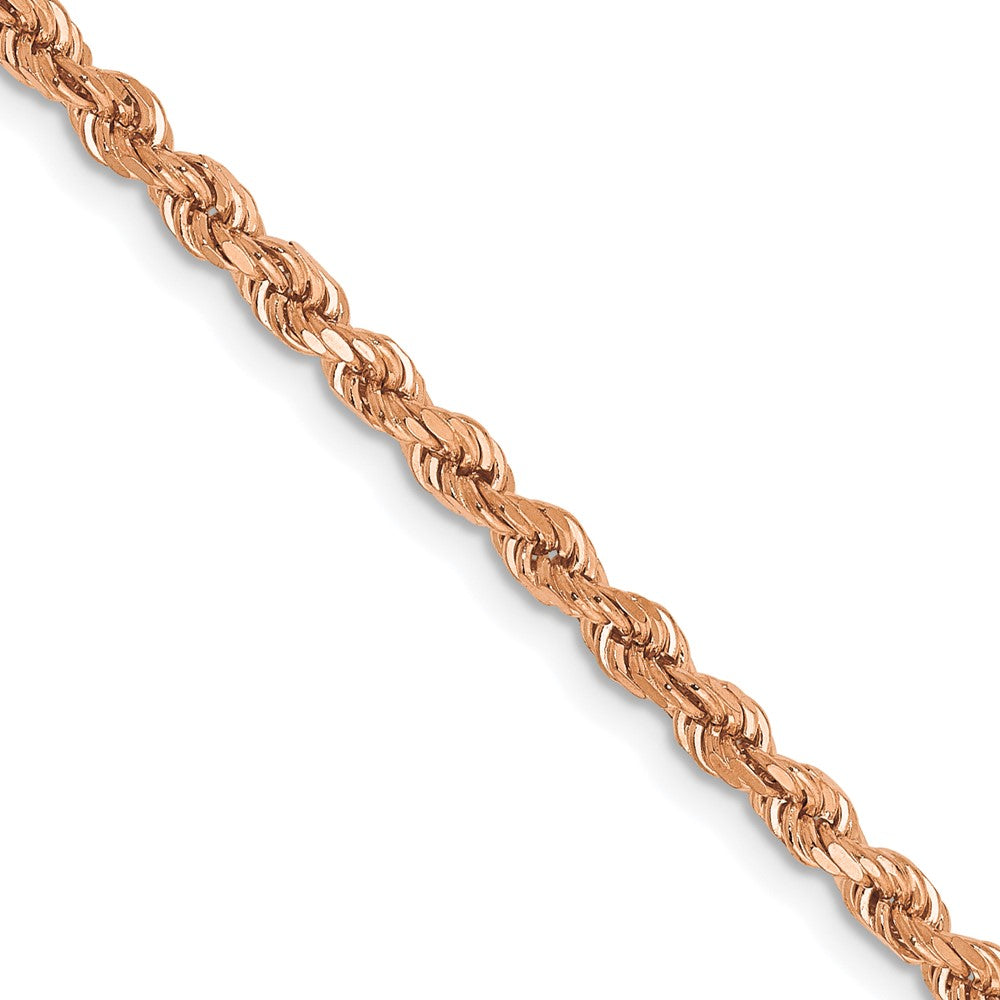 14k Rose Gold 2.75mm Diamond-cut Rope with Lobster Clasp Chain (12.46 grams)