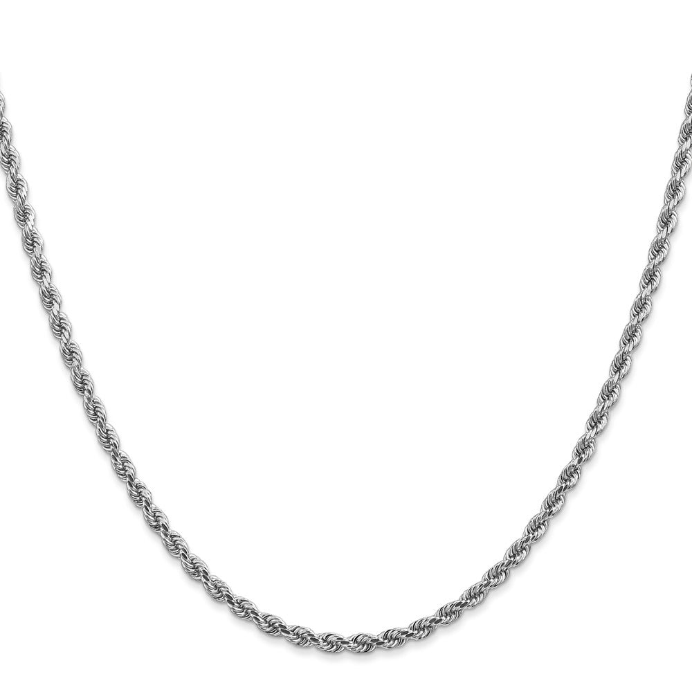 10k White Gold 2.75 mm Diamond-cut Rope Chain (9.85 grams)