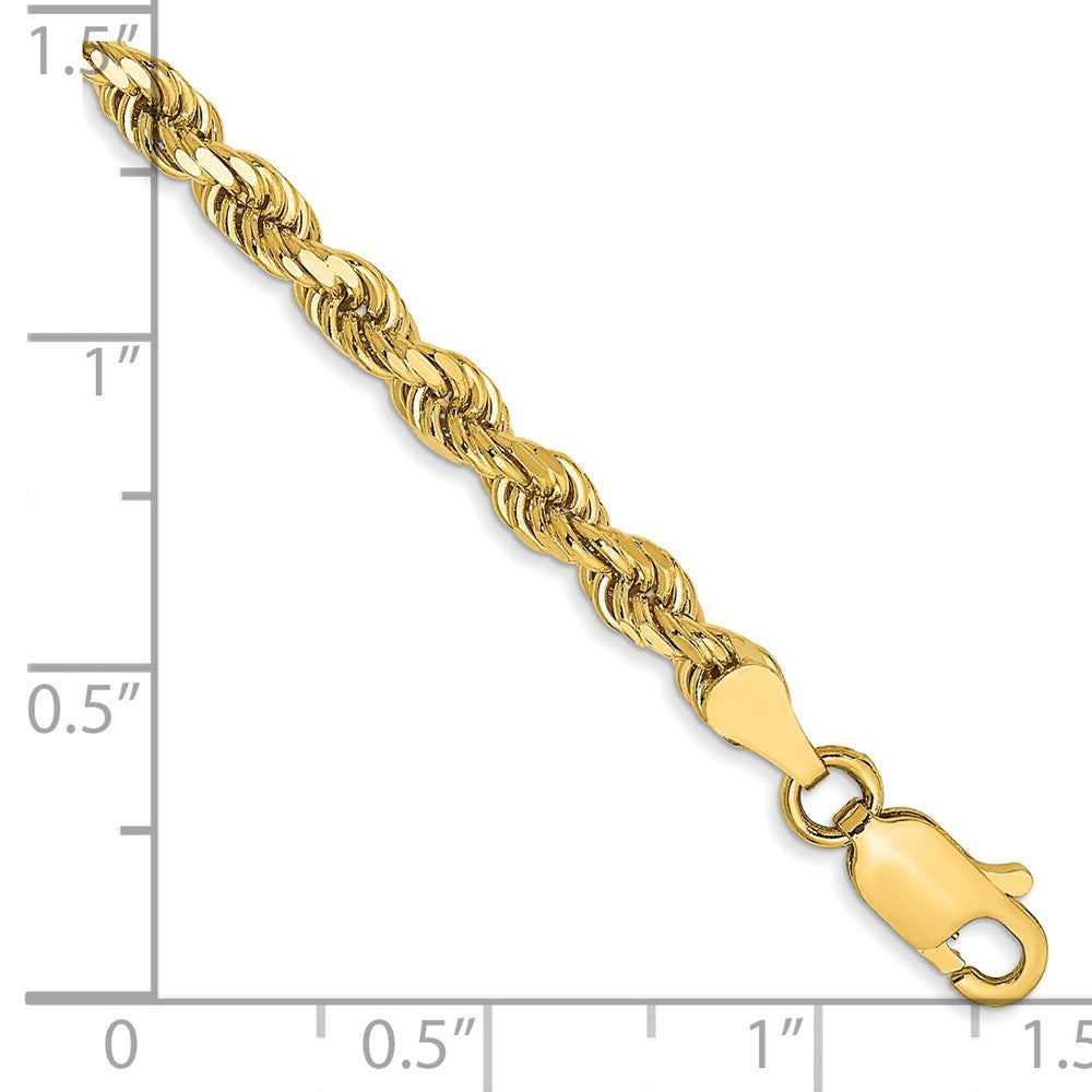 14k 3.5mm D/C Rope with Lobster Clasp Chain Bracelet (6.89 grams)