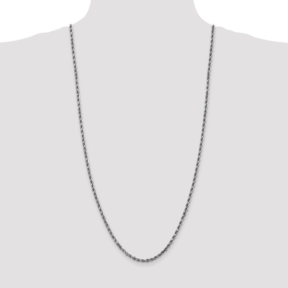 10k White Gold 3.5 mm Diamond-cut Rope Chain (16.34 grams)