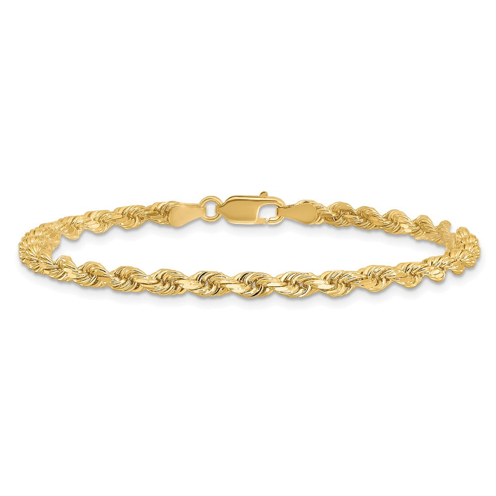 14k 3.5mm D/C Rope with Lobster Clasp Chain Bracelet (6.89 grams)