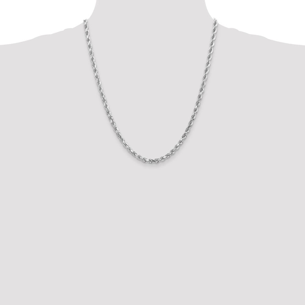 14k White Gold 4.5mm D/C Rope with Lobster Clasp Chain (32.66 grams)