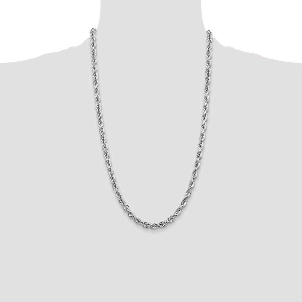 14k White Gold 5.5mm D/C Rope with Lobster Clasp Chain (47.48 grams)