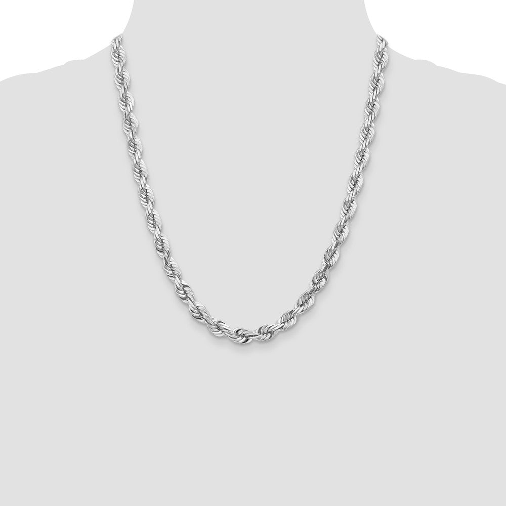 14k WG 7mm D/C Rope with Fancy Lobster Clasp Chain (84.86 grams)