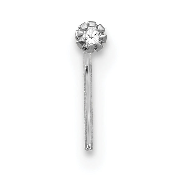 10k White Gold 1.5mm Set Of 3 CZ Nose Studs (0.1 grams)