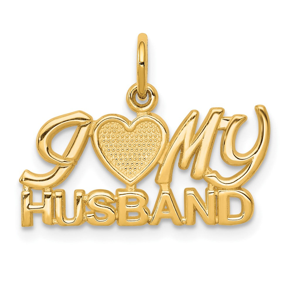 10k Yellow Gold 21 mm I LOVE My HUSBAND Charm (1.13 grams)
