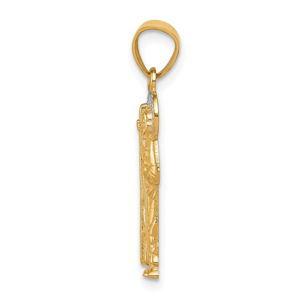 10k Yellow w/Rhodium 6 mm Saint Jude Charm (0.76 grams)