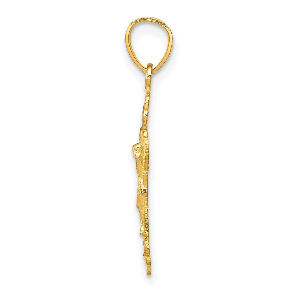 10k Yellow Gold 11 mm Jesus Crucifix Pendant (0.55 grams)