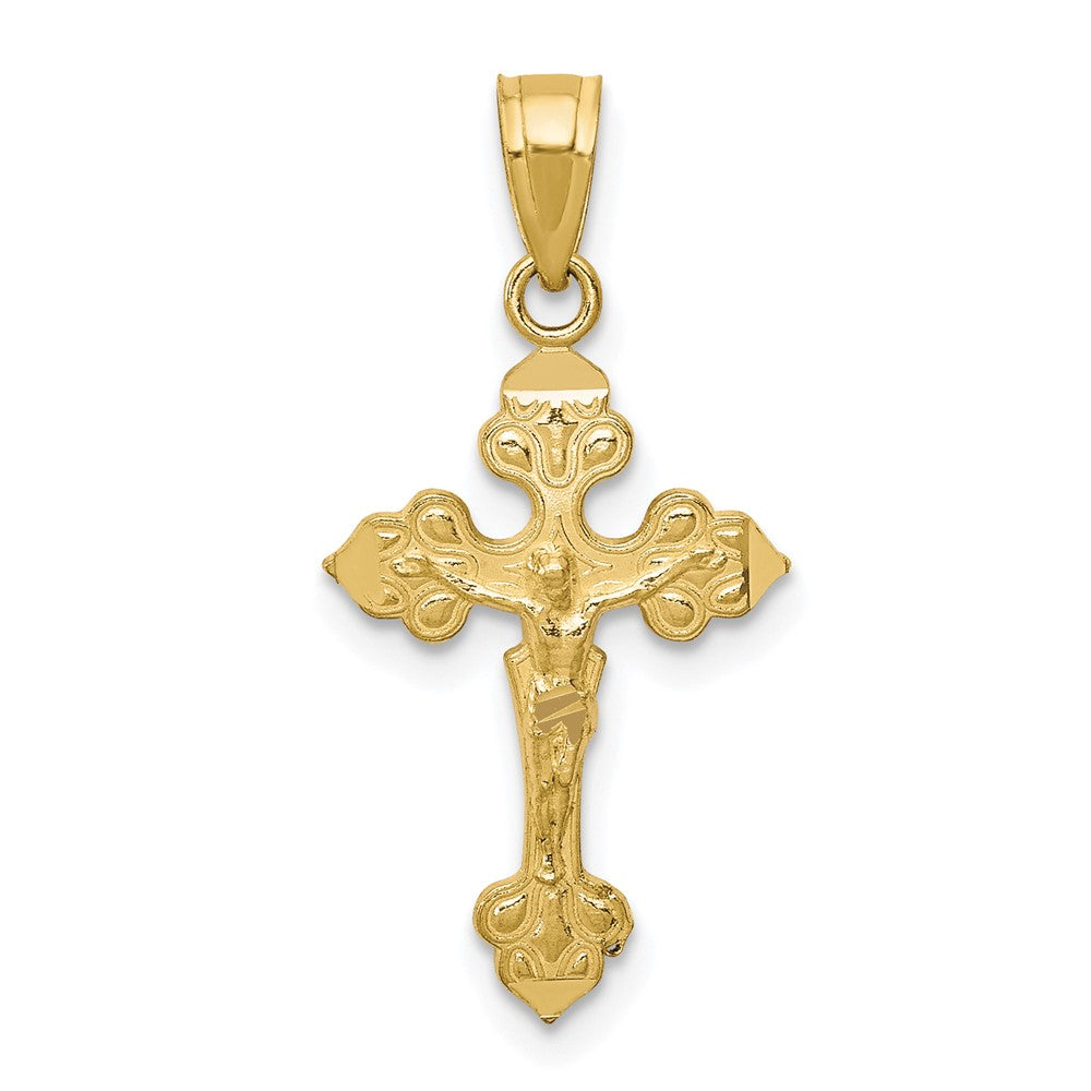 10k Yellow Gold 11 mm Jesus Crucifix Pendant