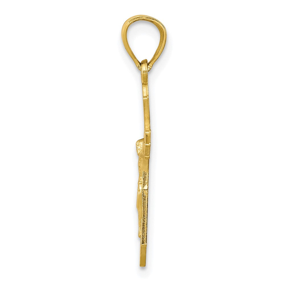 10k Yellow Gold 13 mm Jesus Crucifix Pendant (0.61 grams)