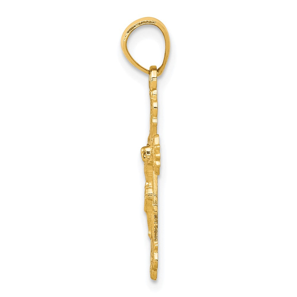 10k Yellow Gold 12 mm Jesus Crucifix Pendant (0.57 grams)