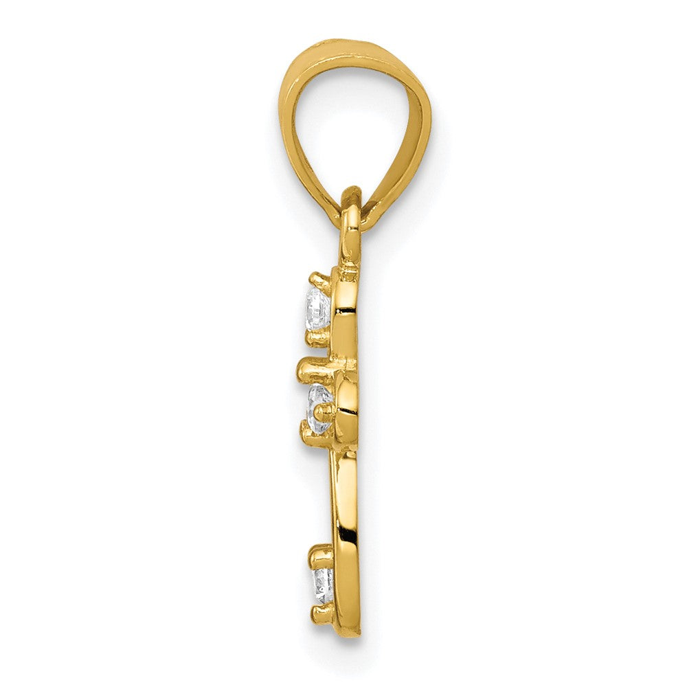 10k Yellow Gold 11 mm Small CZ Cubic Zirconia Cross Pendant (0.51 grams)