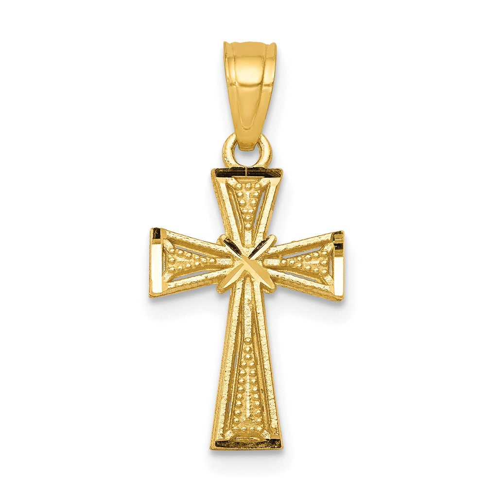 10k Yellow Gold 11 mm Cross Pendant (0.63 grams)
