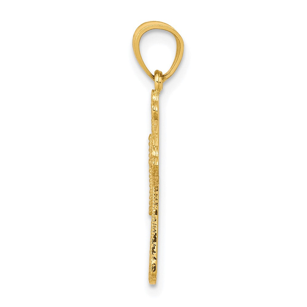 10k Yellow Gold 13 mm Budded Cross Pendant (0.55 grams)