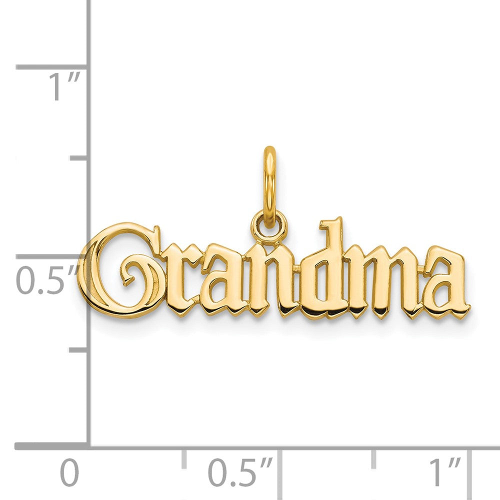 10k Yellow Gold 26 mm GRANDMA Charm (0.79 grams)