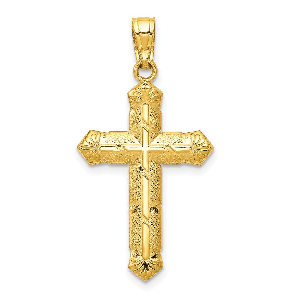 10k Yellow Gold 16 mm Passion Cross Pendant (1.06 grams)
