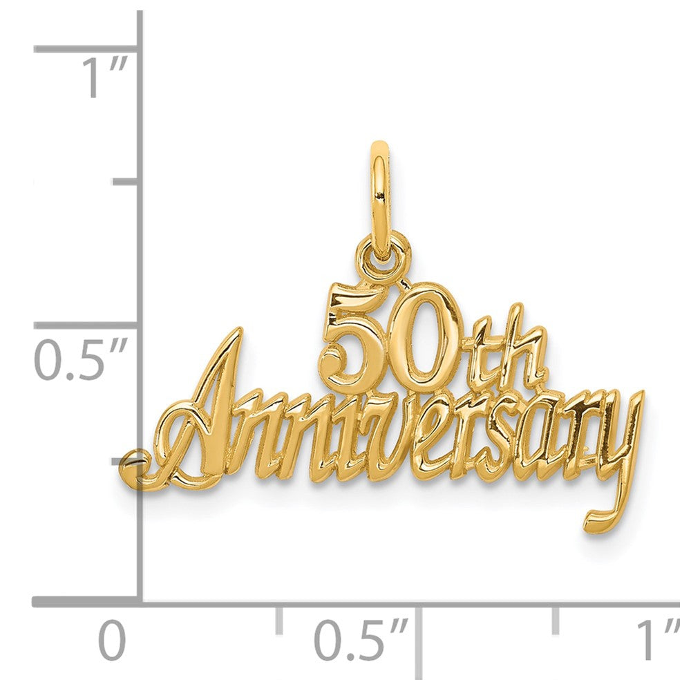 10k Yellow Gold 26 mm 50th ANNIVERSARY Charm (0.69 grams)