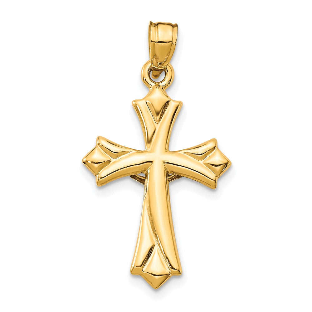 10k Yellow Gold 15.87 mm Reversible Jesus Crucifix /Cross Pendant (0.77 grams)