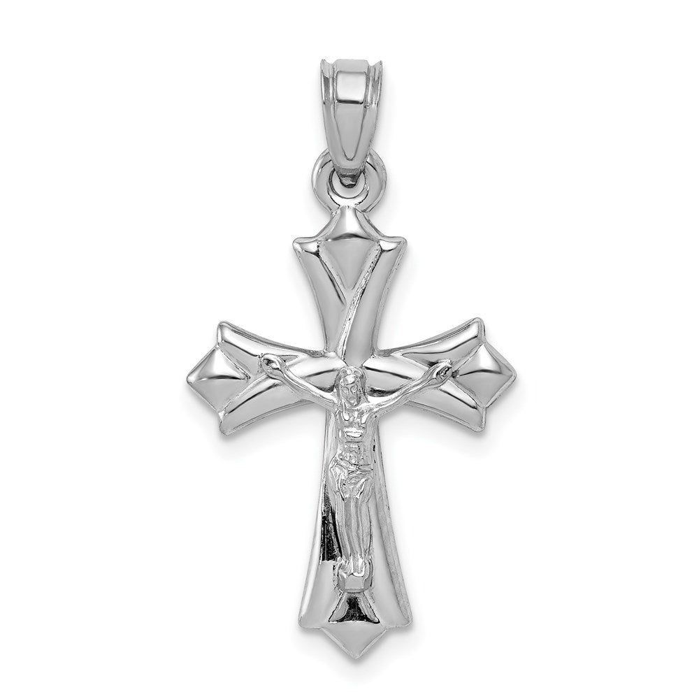 10k White Gold 15.92 mm Reversible Jesus Crucifix /Cross Pendant (0.74 grams)