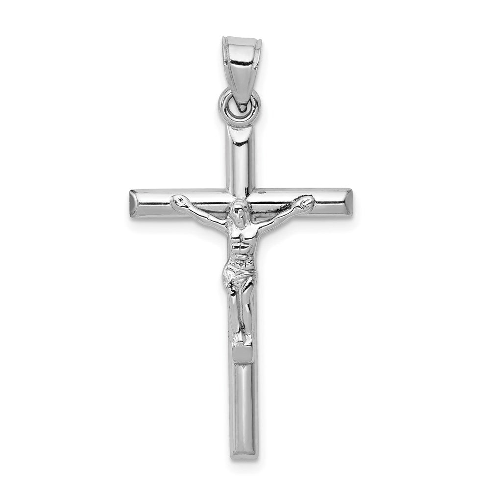 10k White Gold 19 mm Jesus Crucifix Pendant (0.92 grams)