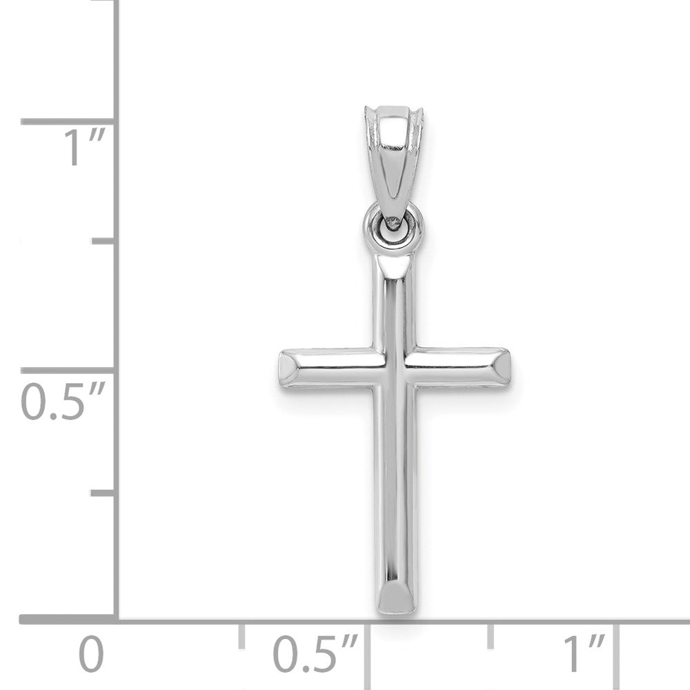 10k White Gold 11.88 mm Hollow Cross Pendant (0.41 grams)