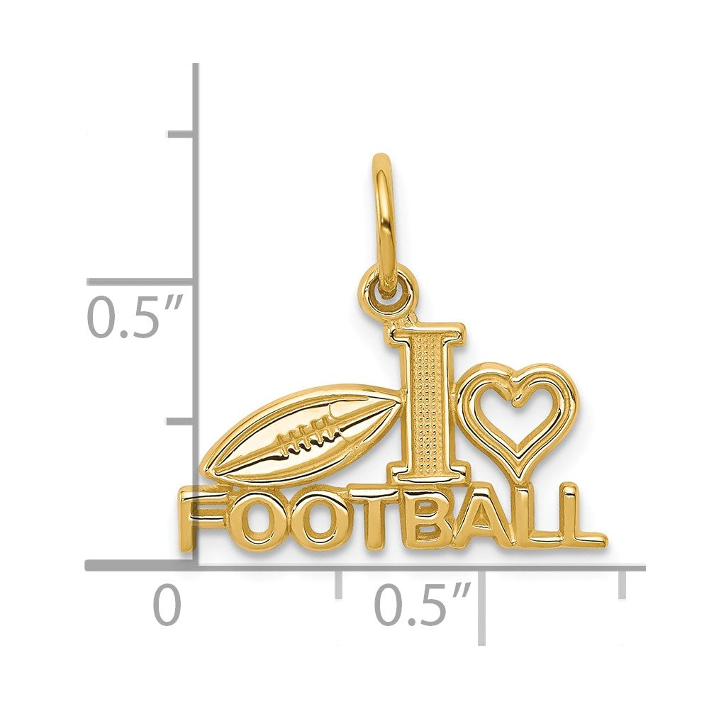 10k Yellow Gold 21 mm Football Charm (0.87 grams)