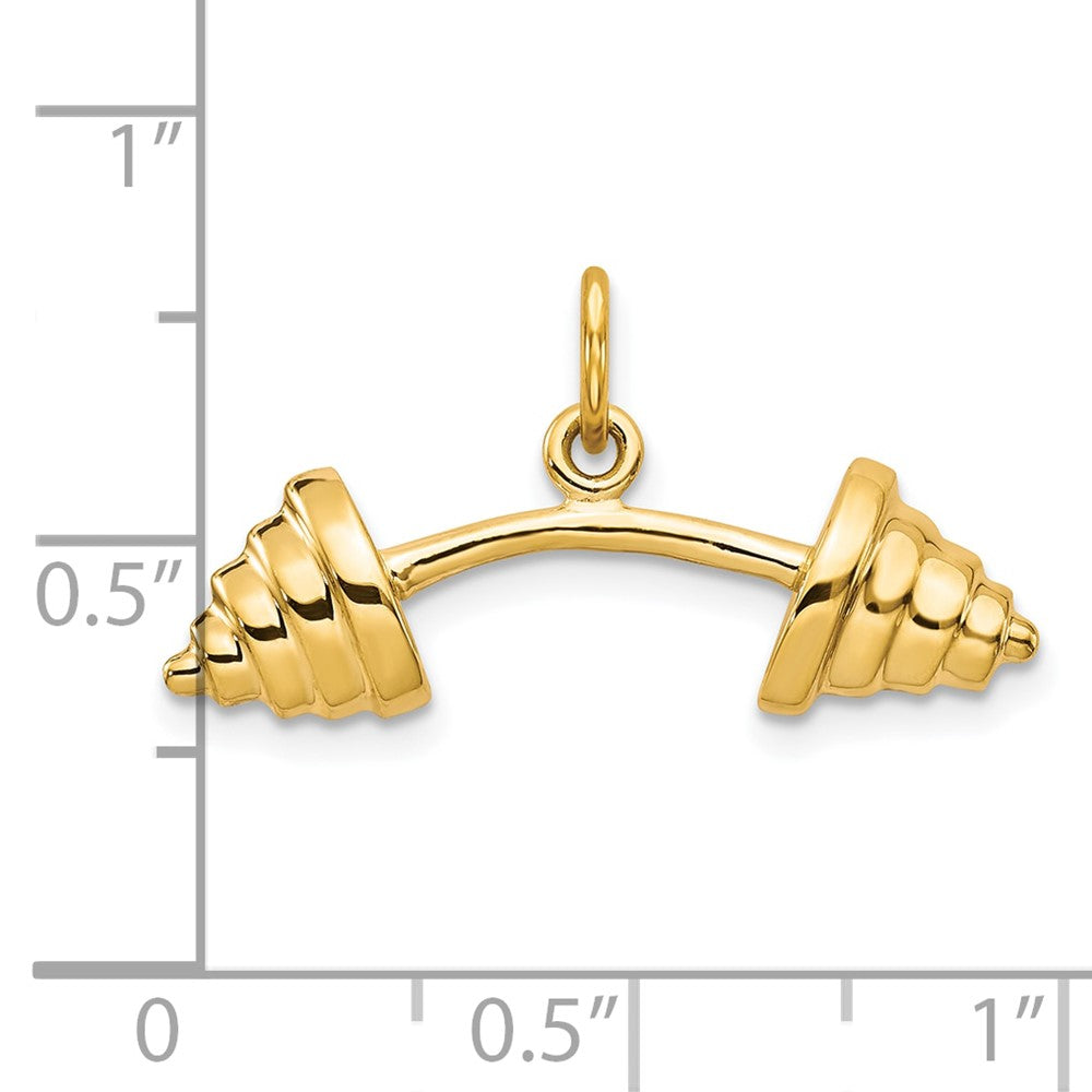 10k Yellow Gold 26 mm Solid Barbell Charm (1.03 grams)
