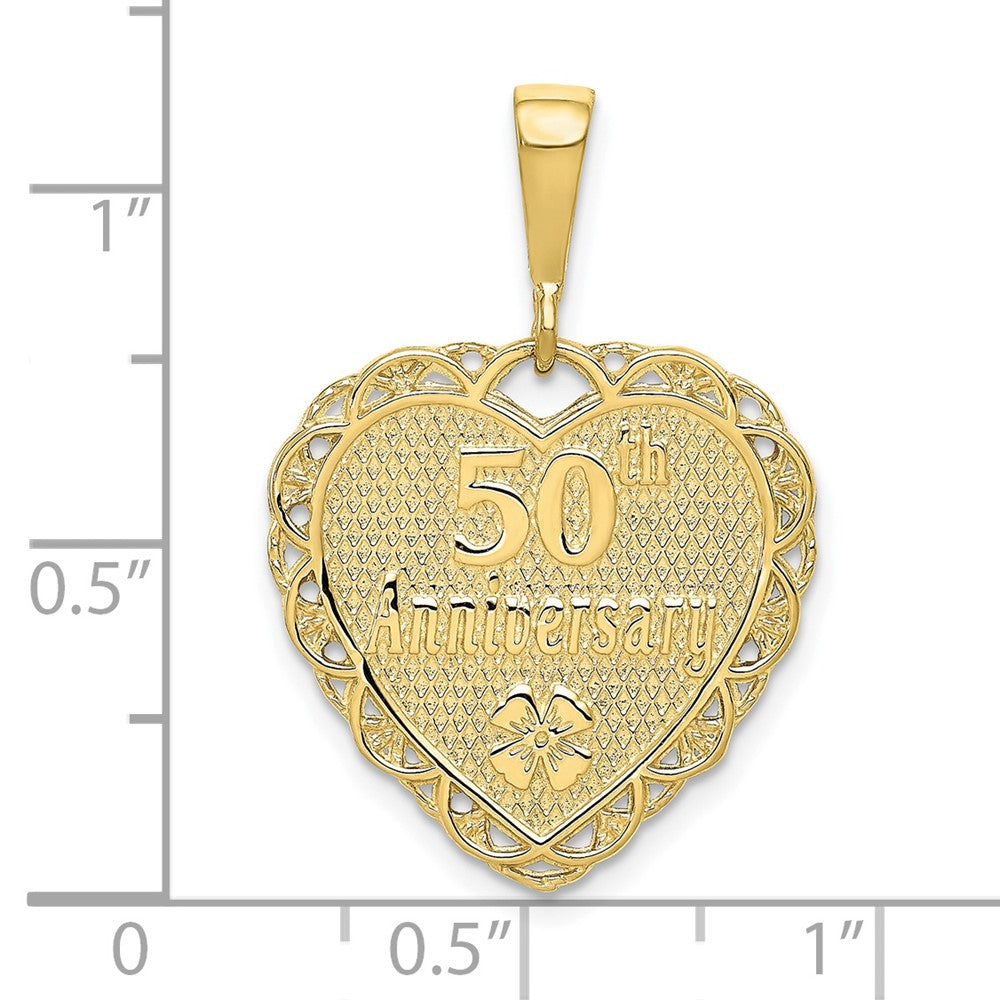 10k Yellow Gold 20 mm 50th Anniversary Charm (2.64 grams)