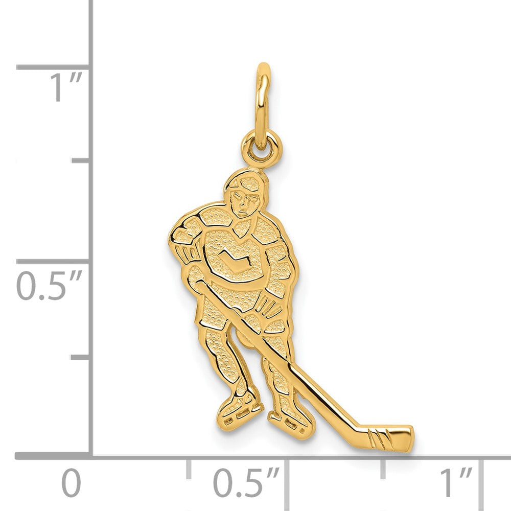 10k Yellow Gold 13 mm Hockey Charm (0.96 grams)