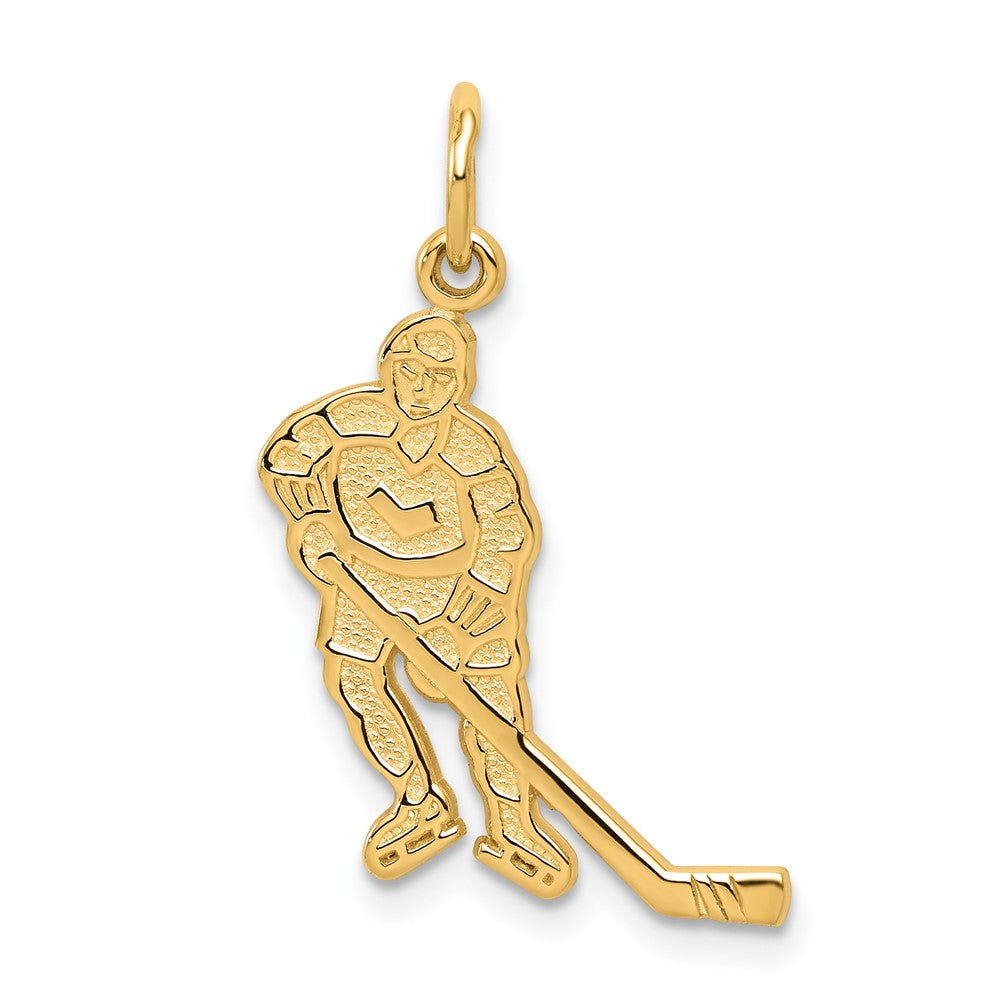 10k Yellow Gold 13 mm Hockey Charm (0.96 grams)