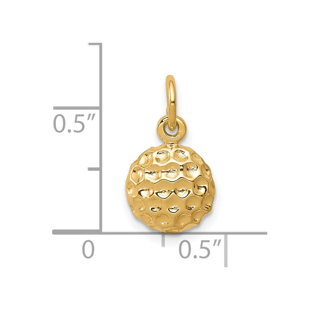 10k Yellow Gold 11 mm Golf Ball Charm (0.66 grams)