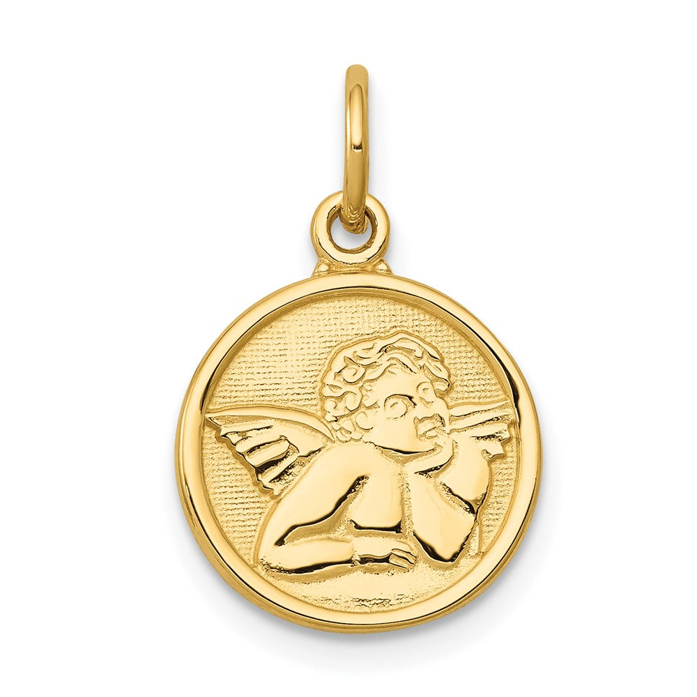 10k Yellow Gold 13 mm Polished Angel Charm (1.03 grams)