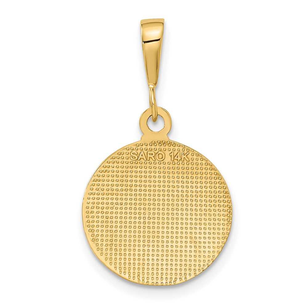 10k Yellow Gold 16 mm Polished & Satin Raphael Angel Pendant (1.31 grams)