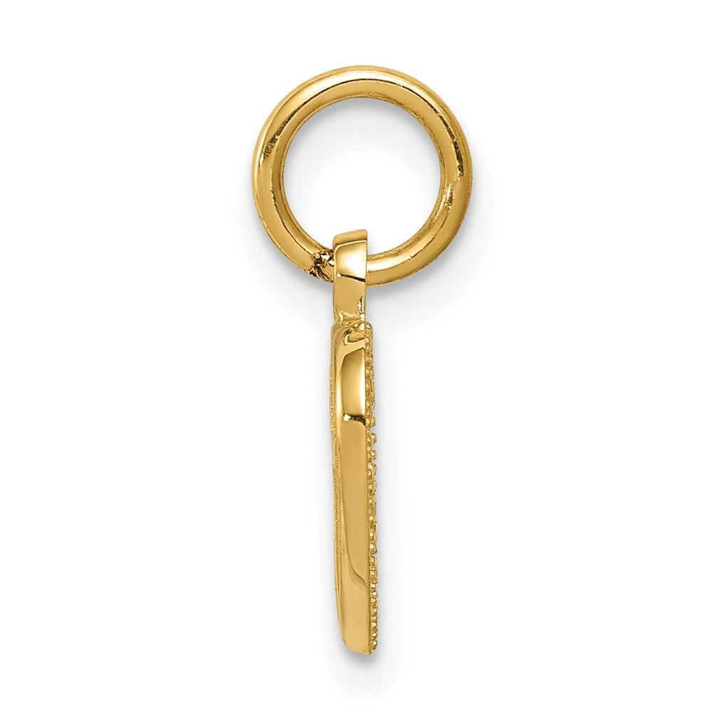 10k Yellow Gold 10 mm Cross in Heart Charm (0.46 grams)