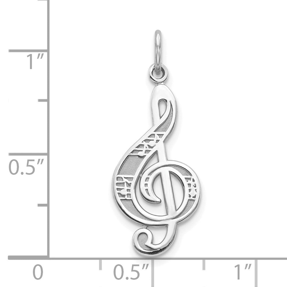10k White Gold 11 mm Treble Clef Charm (0.72 grams)