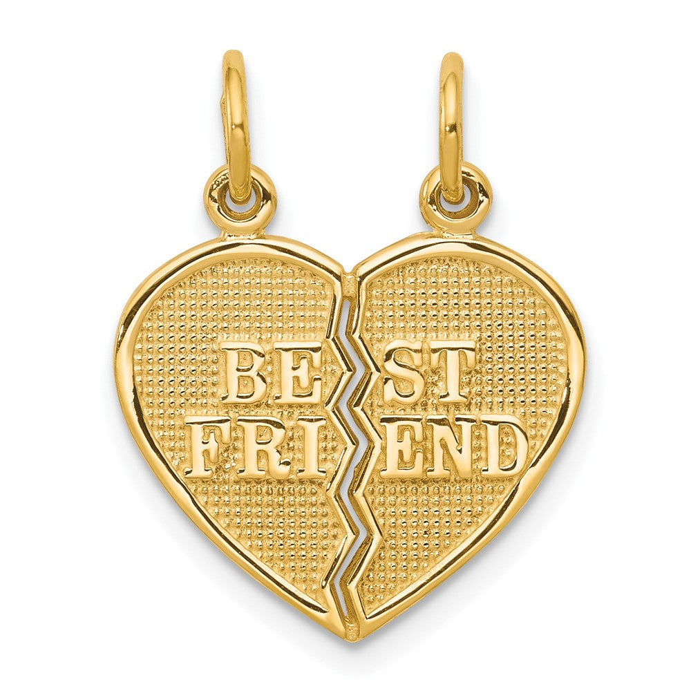 10k Yellow Gold 16 mm BEST FRIEND 2 Piece Break-A-Part Charm (1.39 grams)