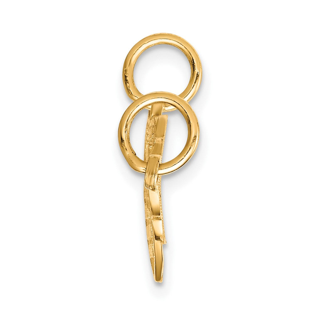 10k Yellow Gold 22 mm Heart and Key Break-apart Charm (1.1 grams)