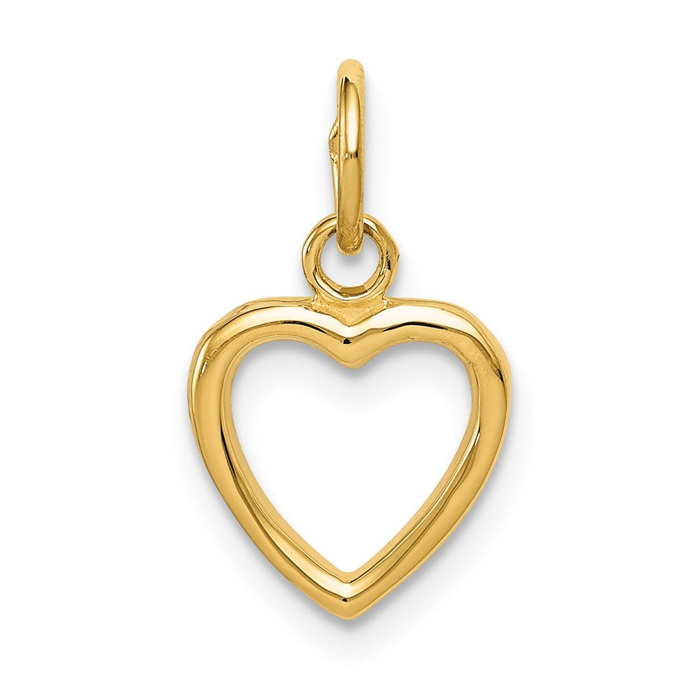 10k Yellow Gold 10 mm Polished Cut-out Heart Pendant (0.51 grams)