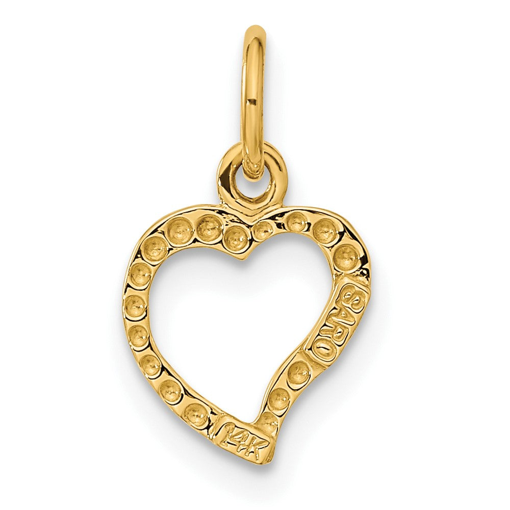 10k Yellow Gold 9 mm Polished Heart Pendant