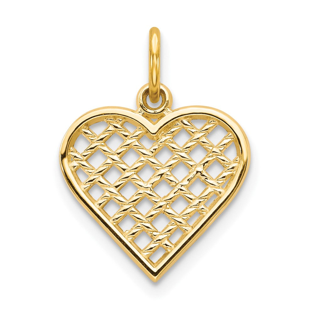 10k Yellow Gold 12 mm Heart Charm (0.57 grams)