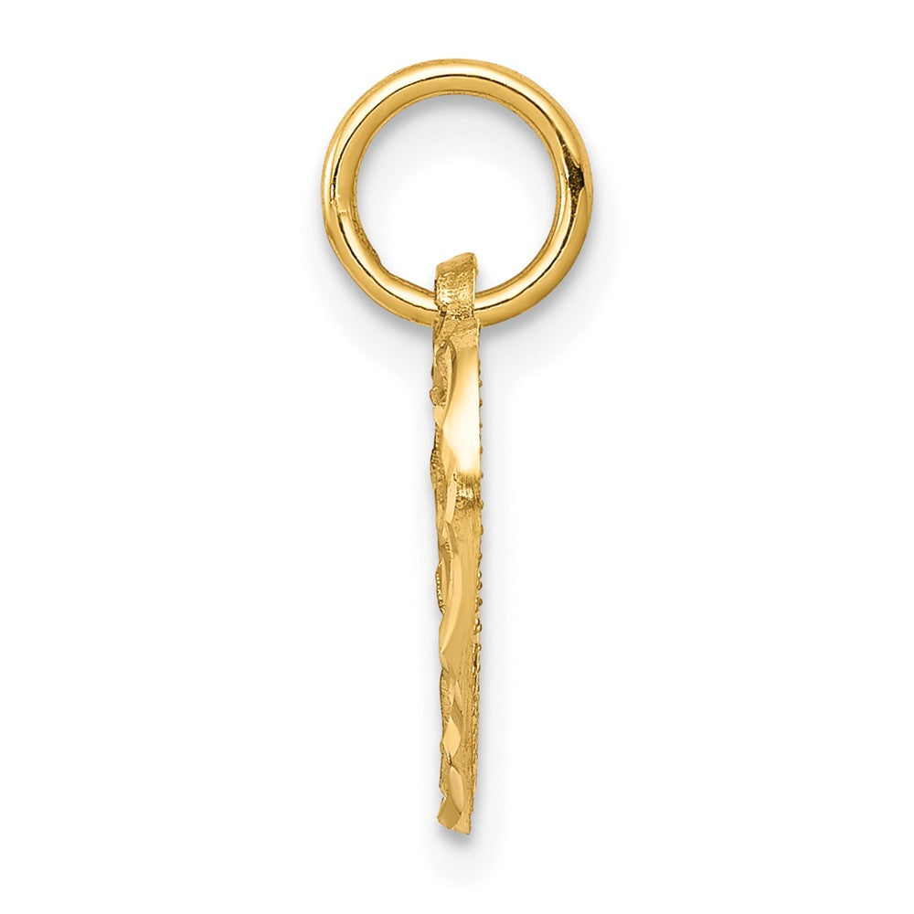 10k Yellow Gold 11 mm Heart Charm (0.5 grams)