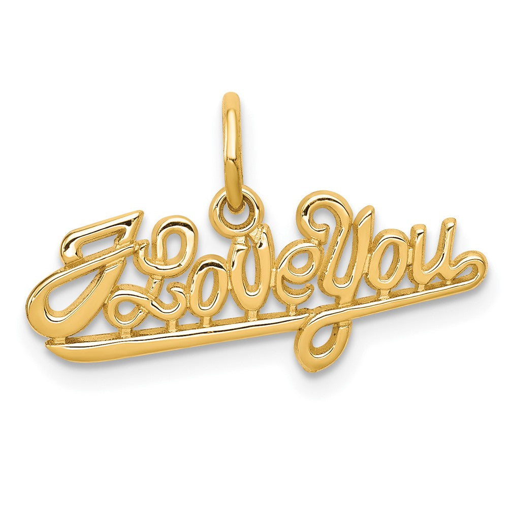 10k Yellow Gold 22 mm I LOVE YOU Charm (0.81 grams)
