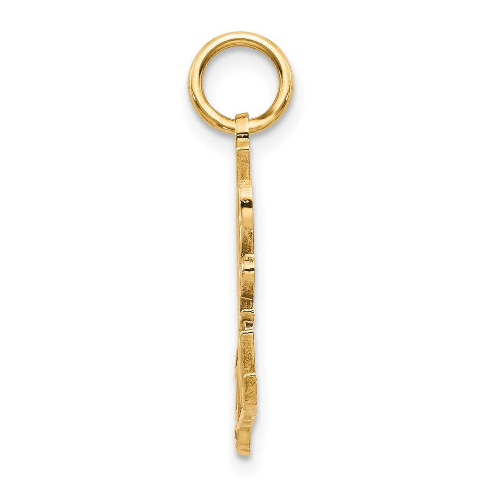 10k Yellow Gold 18 mm I LOVE YOU Charm (0.81 grams)