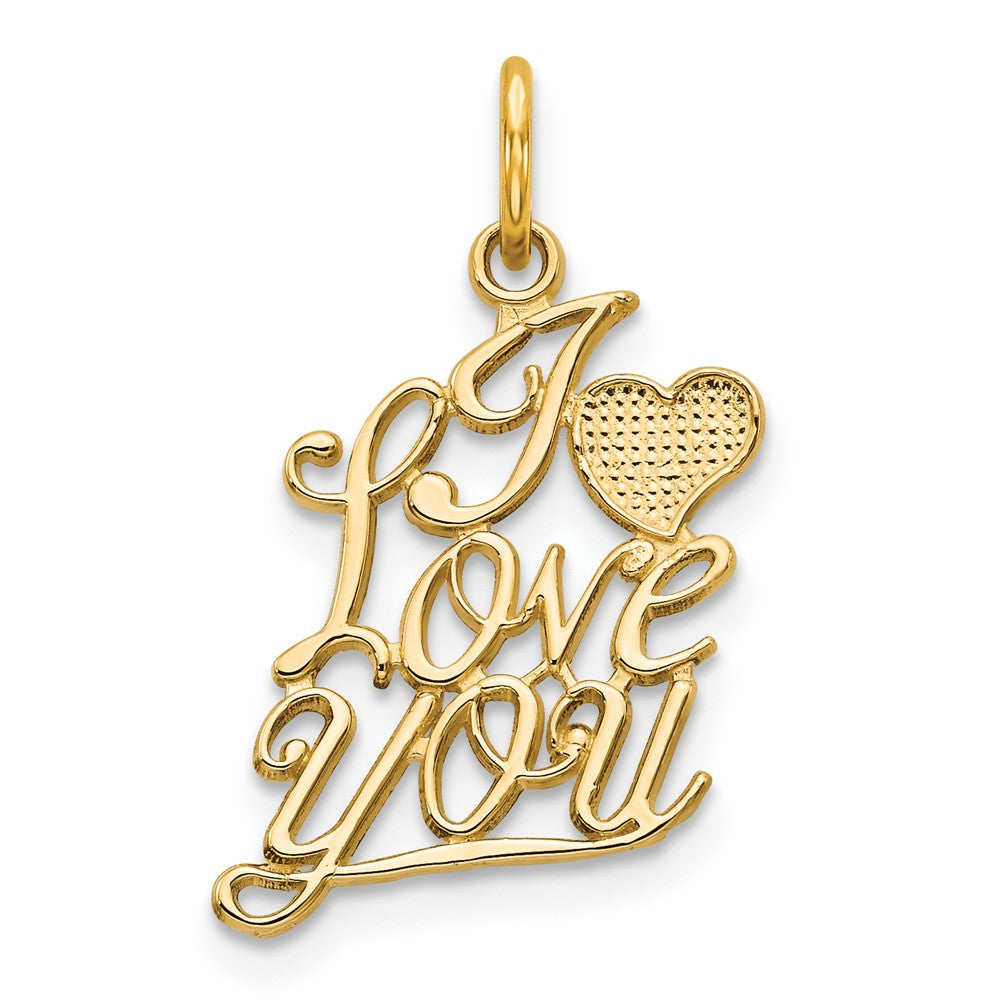 10k Yellow Gold 18 mm I LOVE YOU Charm (0.81 grams)