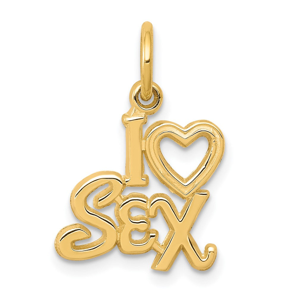 10k Yellow Gold 14 mm Talking - I HEART SEX Charm (0.65 grams)