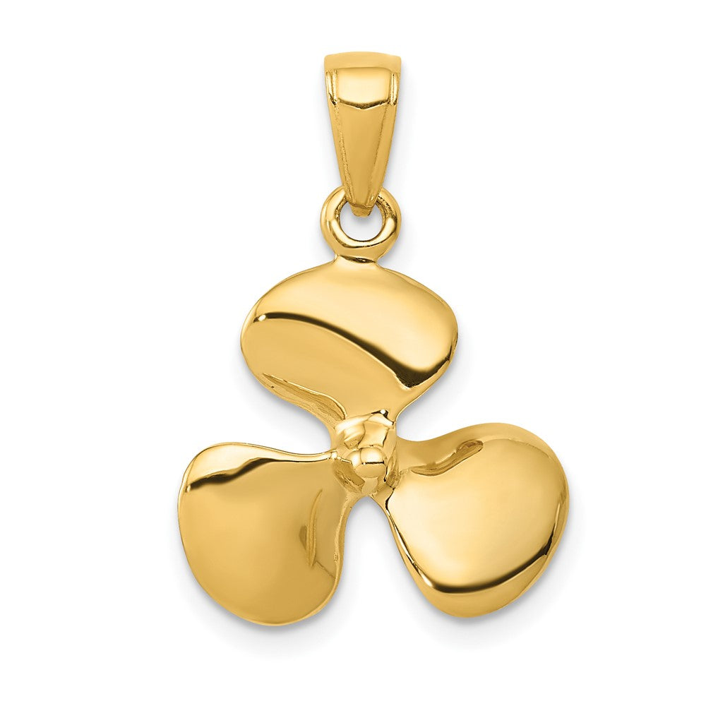 10k Yellow Gold 16 mm Polished 3-D Propeller Pendant (1.78 grams)
